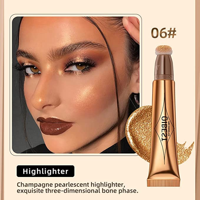 Blush Dreams Contour Beauty Wand, Liquid Face Concealer Contouring Stick with Cushion Applicator, Long Lasting Smooth Natural Matte Finish, Lightweight Blendable Super Silky Cream Contour Stick (Golden Highlighter (H1))