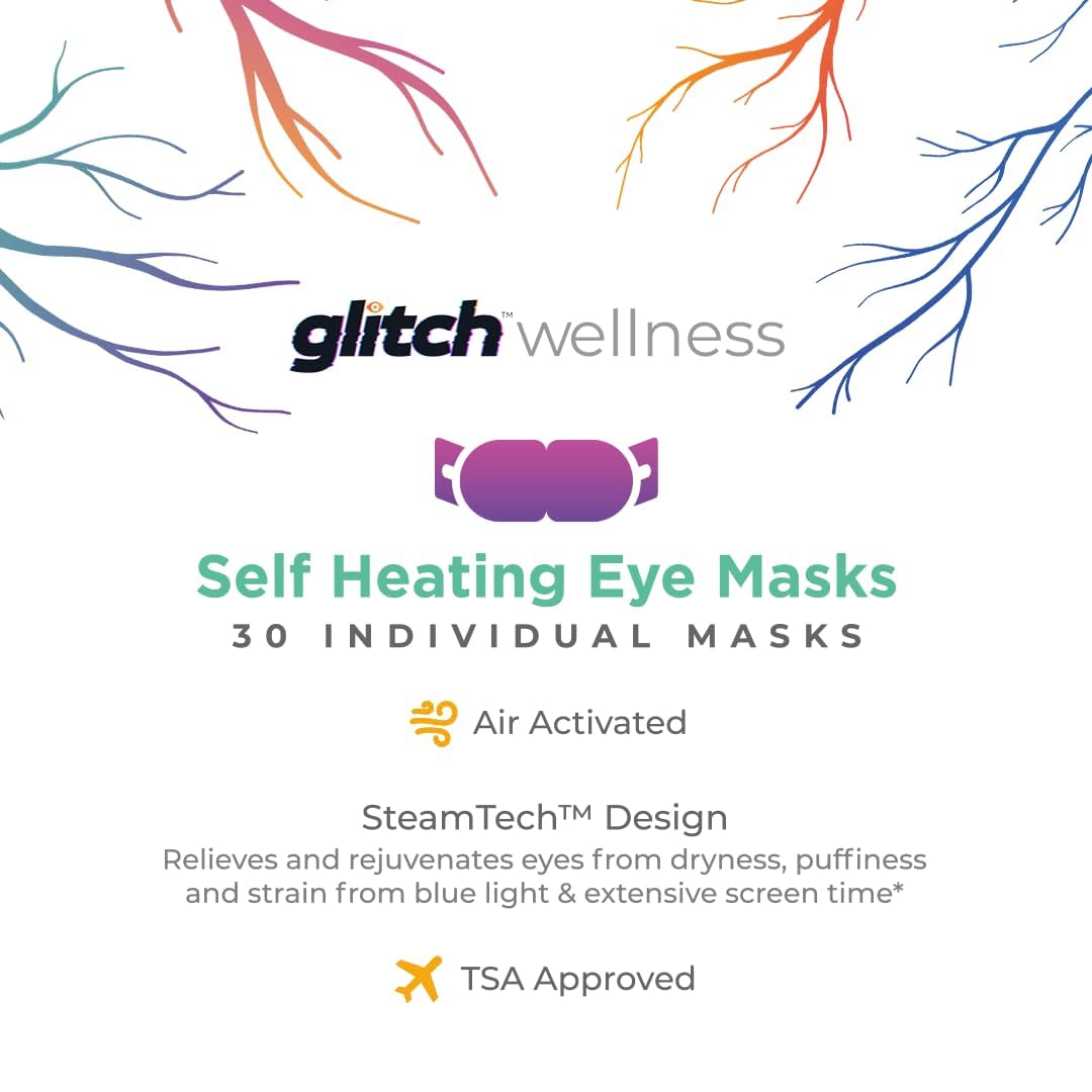 Wellness Steamtech Self Heated Eye Masks for Dry Eyes - 30 Eye Warm Compress for Fatigue and Dryness - Steam Eye Mask for Dry Eyes, Dry Eye Relief Product, 30 Disposable Eye Mask Heated.