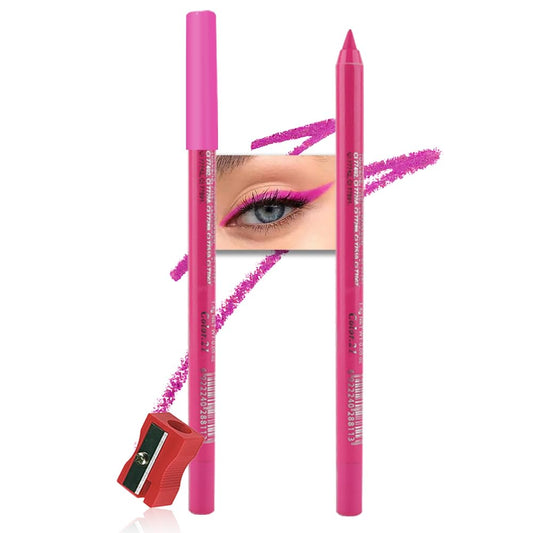 Kaely Gel Eyeliner Pencil for Women, Rose Red Eye Liner Waterproof Smudge Proof with Sharpener, Waterline Eye Makeup Liners, delineador de ojos contra el agua, Vegan & Cruelty-Free, 21