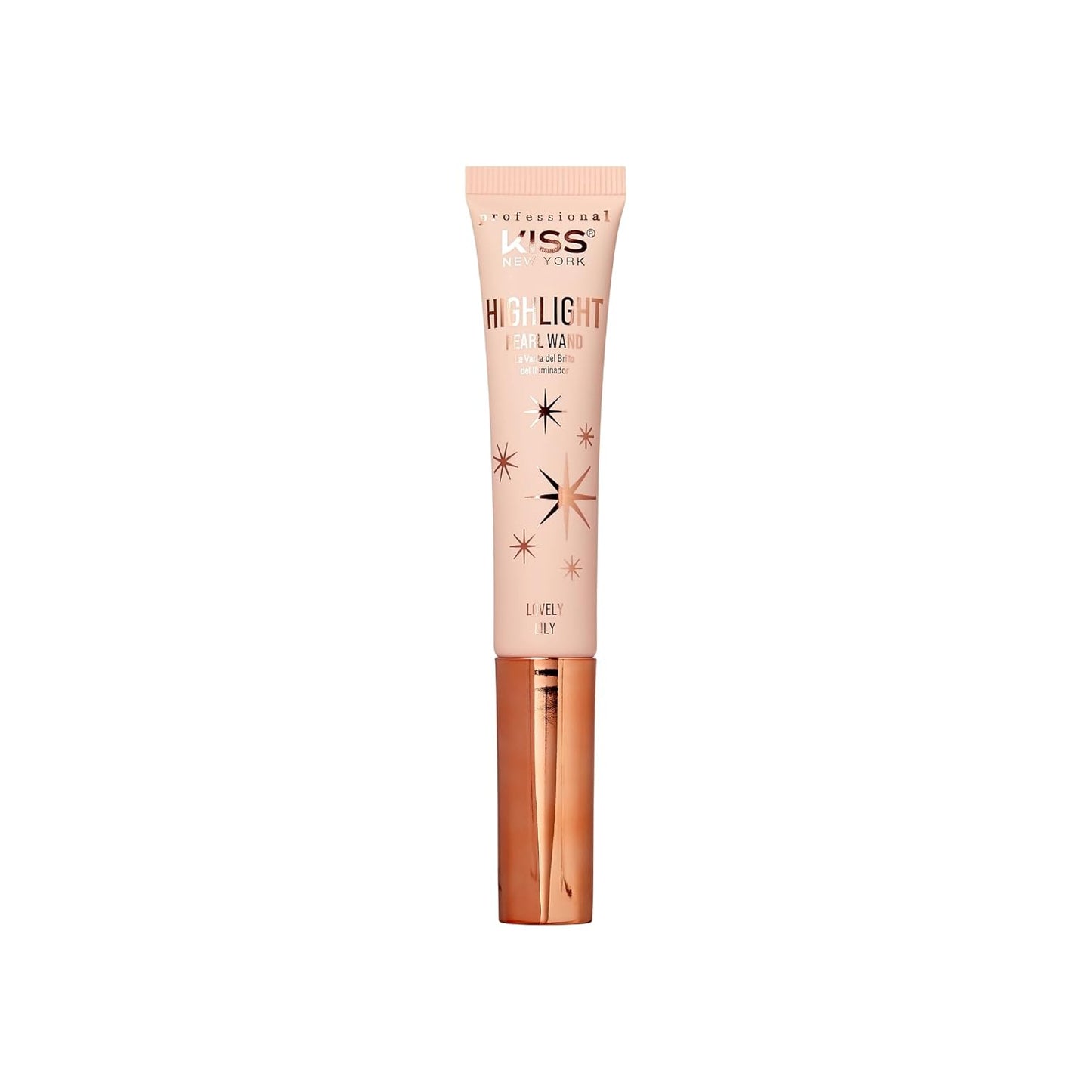 Kiss New York Professional Pearl Liquid Highlighter Beauty Wand, Radiant Glow for Cheek Eye & Lip, Non-Greasy Hydration Lightweight with Sponge-Tip Applicator (Lovely Lily)