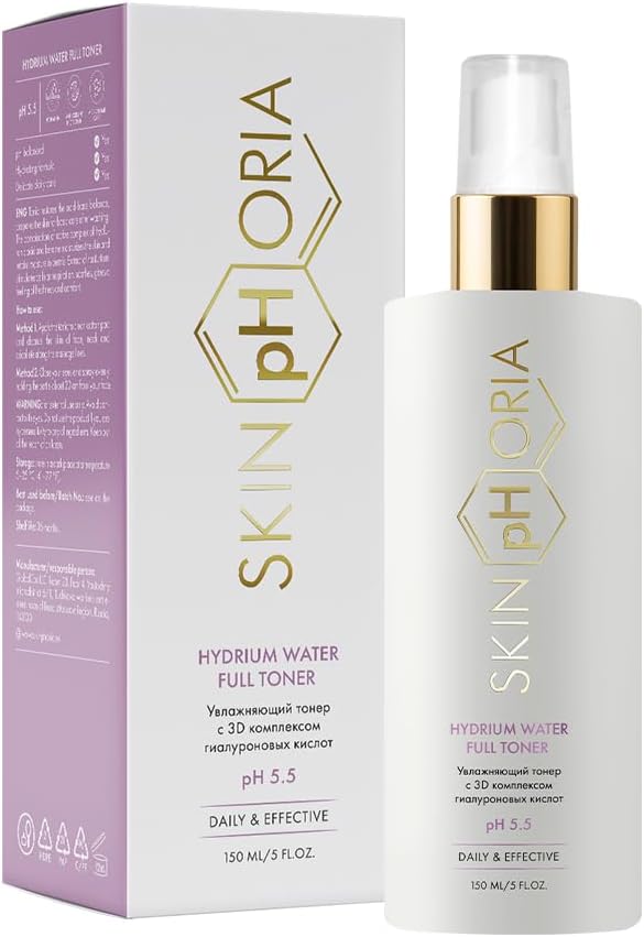 Hydrium Water Full Toner – pH 5.5 Balancing Face Toner with Hyaluronic Acid, Babassu Oil & Betaine – Instantly Hydrates & Revives Tired Skin – 150ml Spray Bottle