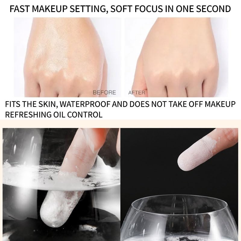 2PCS Loose Face Powder, Oil Control Minimizes Pores and Fine Lines, Baking Setting Powder Makeup, Soft Focus Effect Make Up Matte Ultra Flawless Finish,8g (01# Translucent)