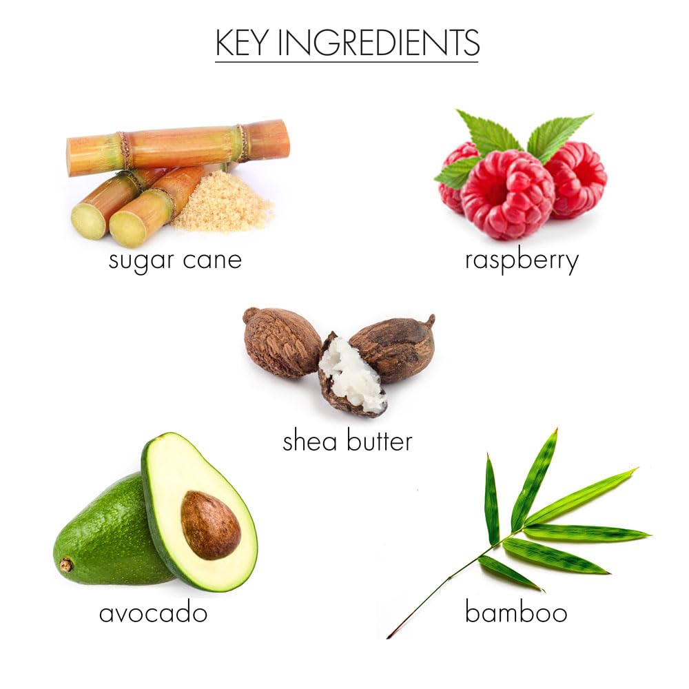 Whish Beauty Lavender Exfoliating Sugar Scrub - Body Scrub for Women - Brown Sugar Exfoliator with Raspberry, Aloe, & Shea Butter - Gentle on All Skin Types - Paraben & Sulfate Free - 8 oz