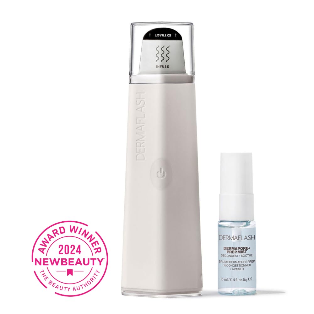 DERMAFLASH DERMAPORE+™ Ultrasonic 2-in-1 Pore Extractor and Serum Infuser, Stone