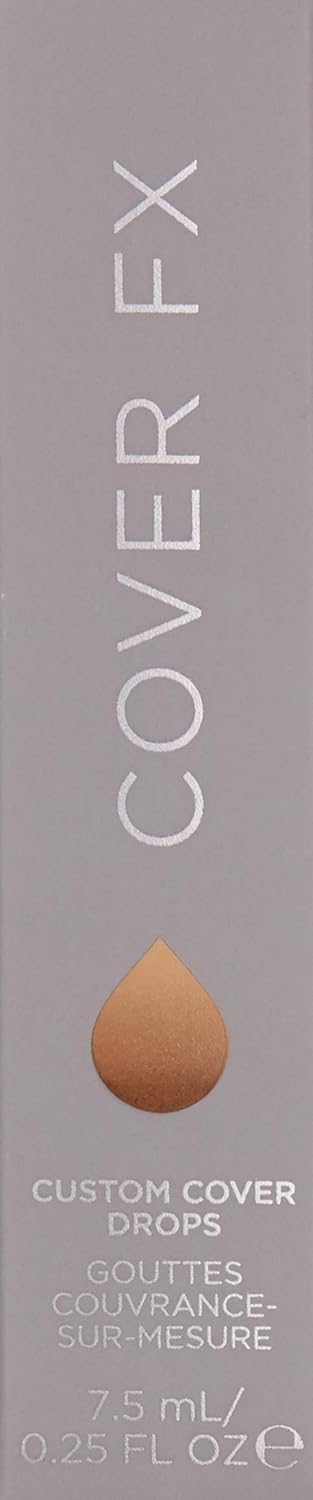 COVER FX Custom Cover Drops, Multi-Use Shade-Adjusting Liquid Foundation and Concealer Makeup, Vegan & Cruelty-Free Lightweight Skin Enhancer, 0.25 Fl Oz, P Deep 3