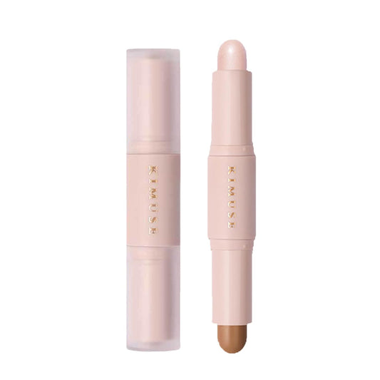 CAHIUYOA Cream Contour Stick, Velvet Finish, 2-in-1 Highlighter & Bronzer, Light, Brown, 0.0353 Ounce, Stick Packaging for Women & Girls
