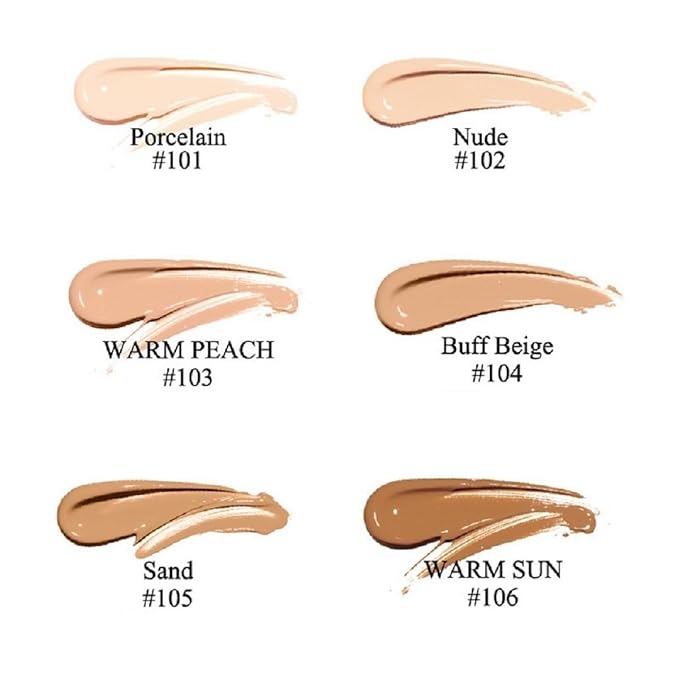 2 Pack PHOERA Foundation,Flawless Soft Matte Liquid Foundation 24 HR Oil Control Concealer Foundation Makeup,Full Coverage Foundation for Women and Girls(((101 Porcelain+103 Warm Peach)