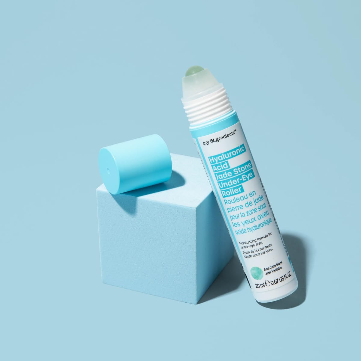 masque BAR My Ingredients Hydrating Under Eye Serum with 360° Jade Stone Roller (Hyaluronic Acid)