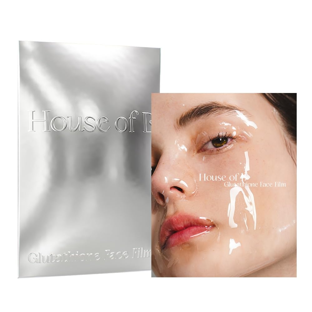 House of B Glow Glutathione 2-Step Face Film Set for Wrinkle Reduction & Skin Tone Enhancement, Shine Your Light with Korean Mask