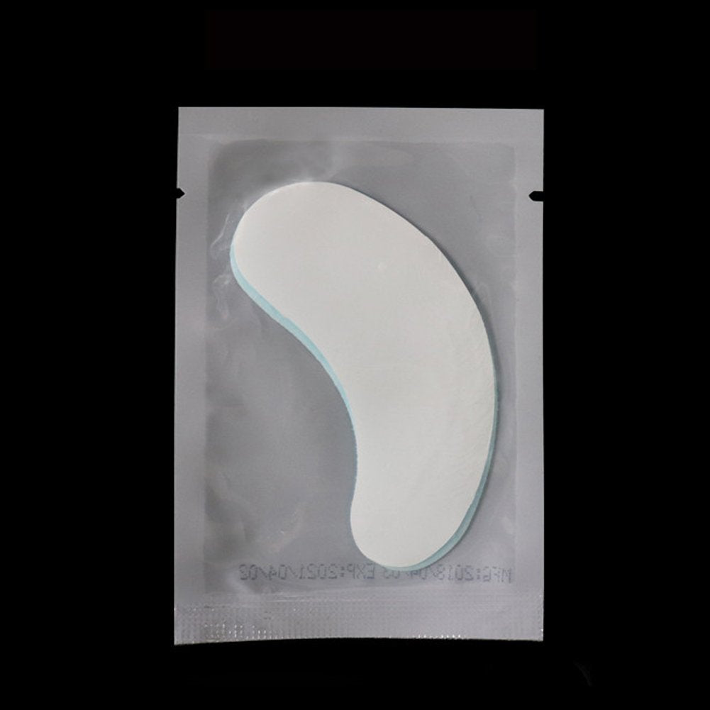 100 Pairs Set Under Eye Pads Disposable Eye Gel Patches for Eyelash Extensions Tool Kit, Blue Film