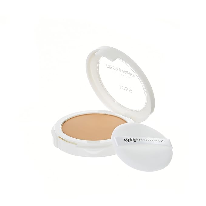 KISS Cover and Care Acne Control Pressed Powder Shine Free Face Light Weight Makeup Setting Powder - APP328 (Honey Beige)