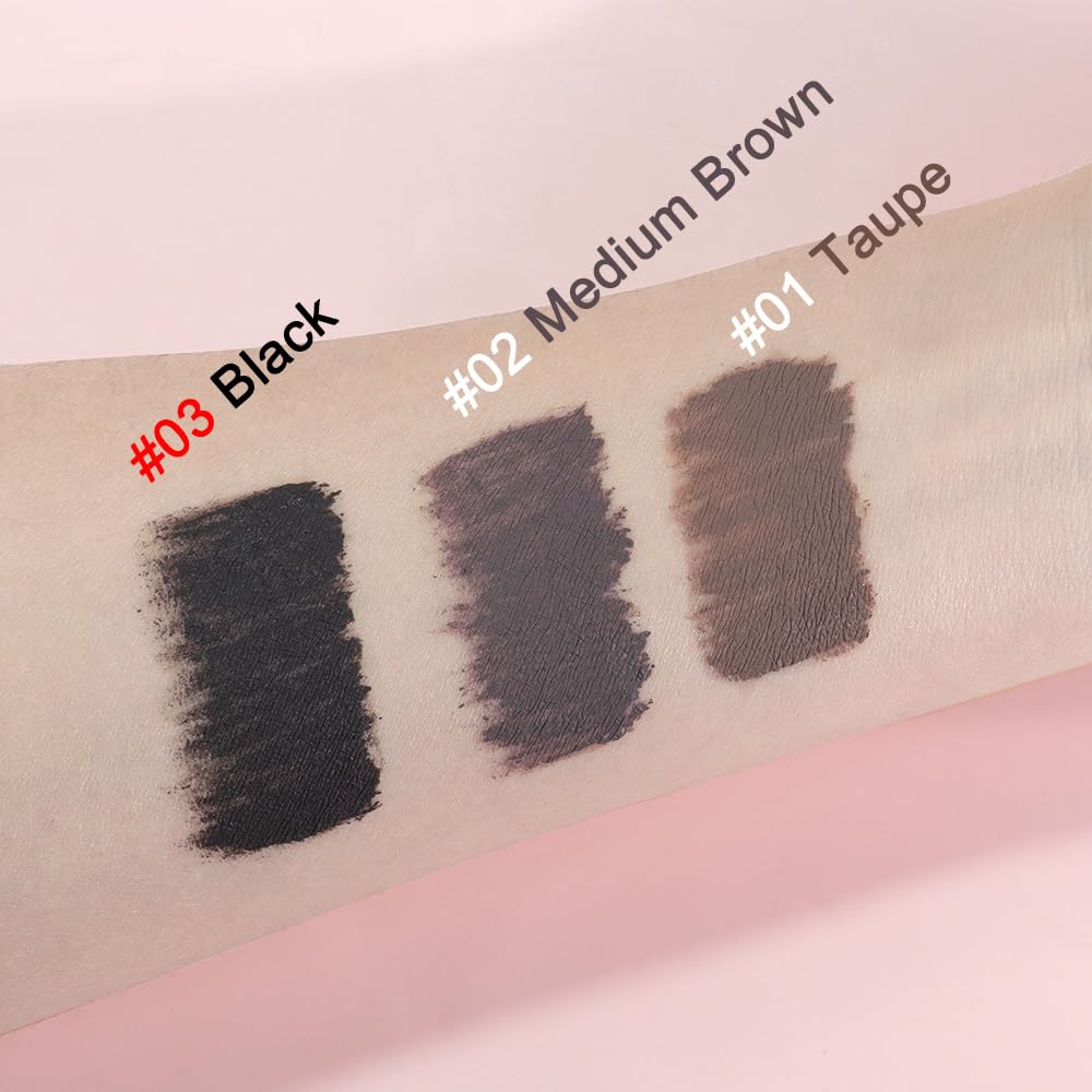 evpct 2-in-1 Tinted Brow Gel & Clear Brow Setting Glue Eyebrow Gel Kit - Strong Hold 24HR Waterproof Smudgeproof Eyebrow Makeup for Natural Soft Full Brows, Brows Enhancer Mascara Makeup - Black