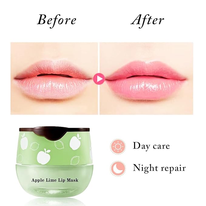 2 PCS Bee Lip Balm Honey Pot, Strawberry & Watermelon Lip Sleeping Masks Overnight, Hydrating Prevention Dry and Cracked Lip Scrubs Exfoliator Lip Care, Reduces Lip Lines