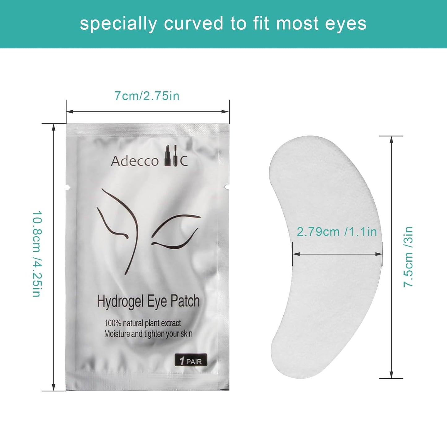 AHIER 250 Pairs Set Eyelash Extension Eye Pads, Hydrogel Eye Pads for Lash Extensions, DIY False Eyelash Extensions Lint Free Eye Gel Pads Makeup Supplies