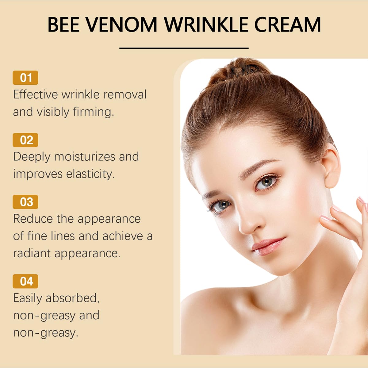 Bee Venom Moisturiser Cream Wrinkle Removal & Firming, Anti-Aging Eye&Face Bee Venom Skin Treatment Cream, Natural And Non-Irritating, Lifting & Recovery For All Skin Type (2 Packs, 20g)
