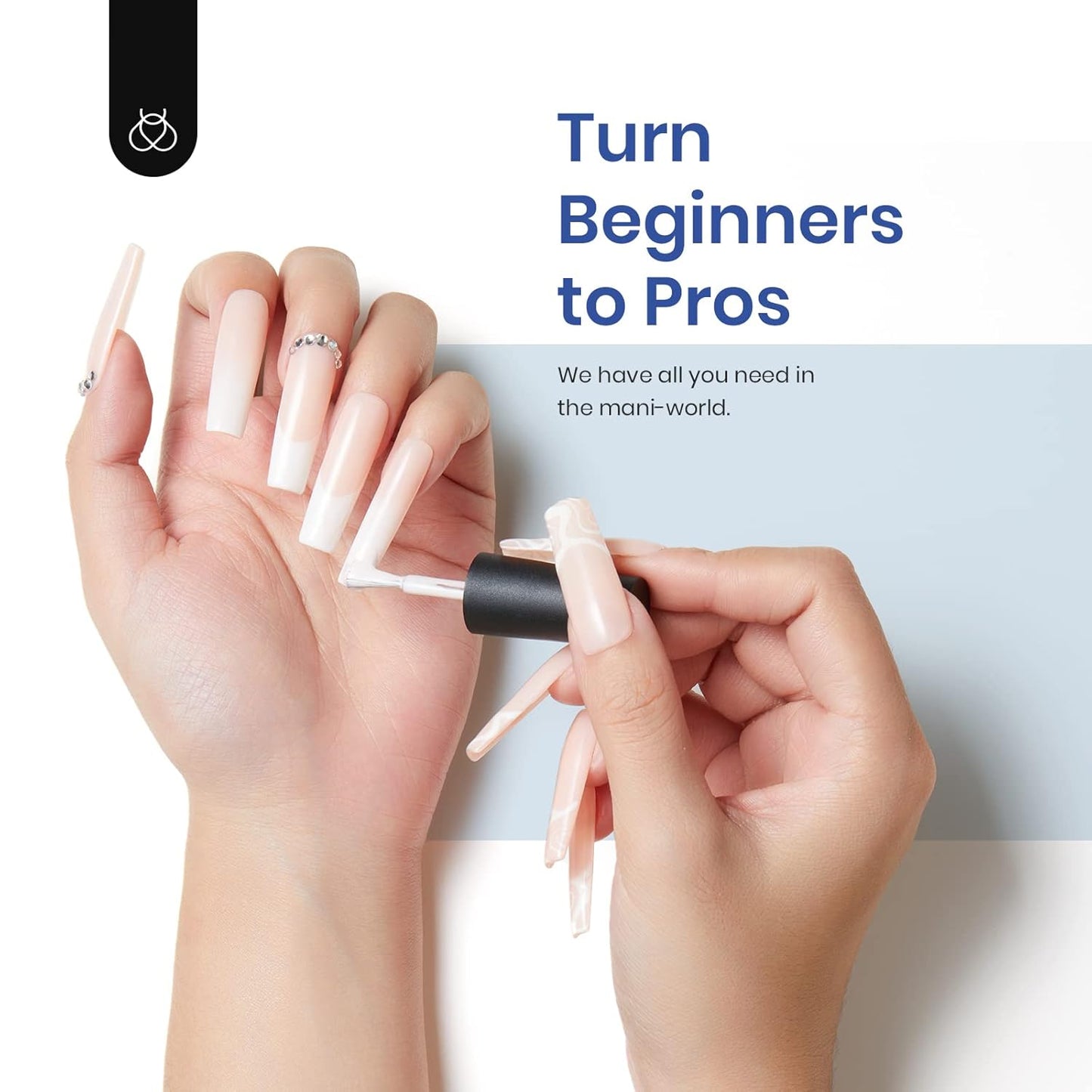 Beetles Gel Nail Kit Easy Extension Set, 240 PCS Long Square Gel Nail Tips Full Cover With 5 In 1 Nail Glue Base Gel and Innovative Uv Led Lamp Easy DIY Gift for Women