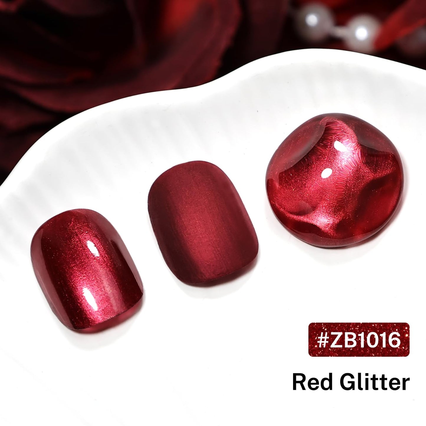 16.5ml Red Glitter Nail Polish Large Volume Quick Dry Nail Polish, Long Lasting Shine, Fingernail Toenail Nail Art DIY Home Travel Nail Art Gift