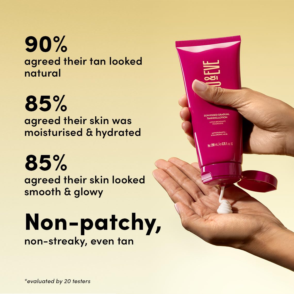 Coco & Eve Sun-kissed Gradual Tanning Lotion - Natural Sunless Moisturizing Tanner with 72H Hydration & Streak-Free, Buildable Glow. Skincare-Infused with Antioxidants and Hyaluronic Acid (6.76 fl oz)