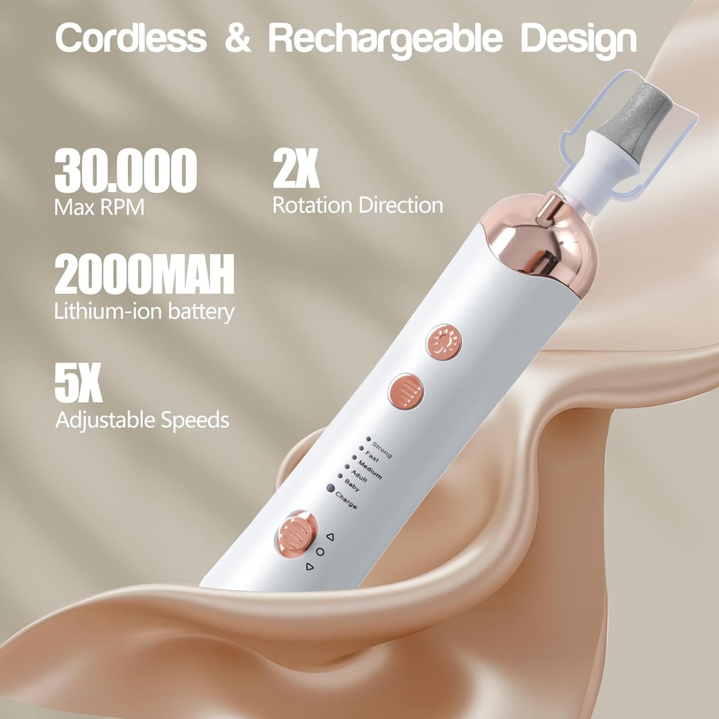 Electric Nail Drill Machine Nail Drill Electric File Nail File Kit for Beginners Acrylic Gel Nails Manicure Pedicure Polishing Shape Tool with 8 Bits Gel Nails and Home Salon Use