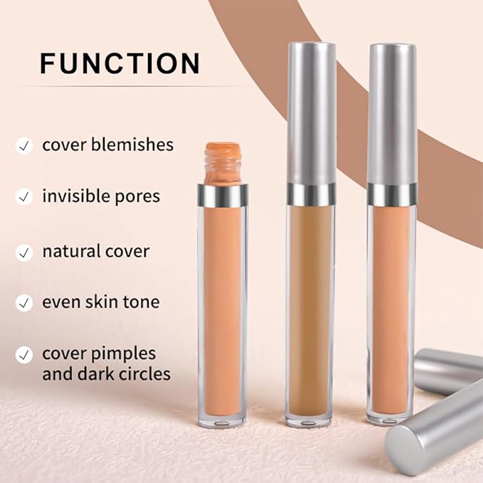 Kaely 2Pcs Hydrating Concealer Wand,Full Coverage Liquid under Eye Concealer,Long Lasting Waterproof Primer Makeup for Dark Circles and Puffiness Trouble Spots Redness,Eye Ring corrector de ojeras 08