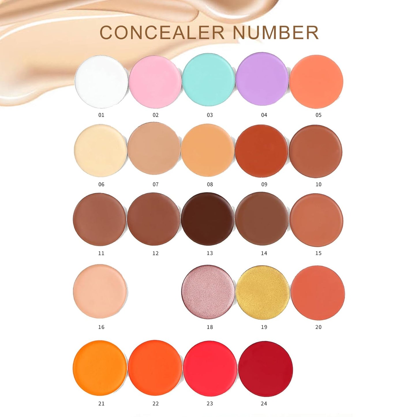 Cream Concealer Corrector Correcting Contour Makeup Set under Eye Concealer Cream Kit for Dark Circles and Blemish 20