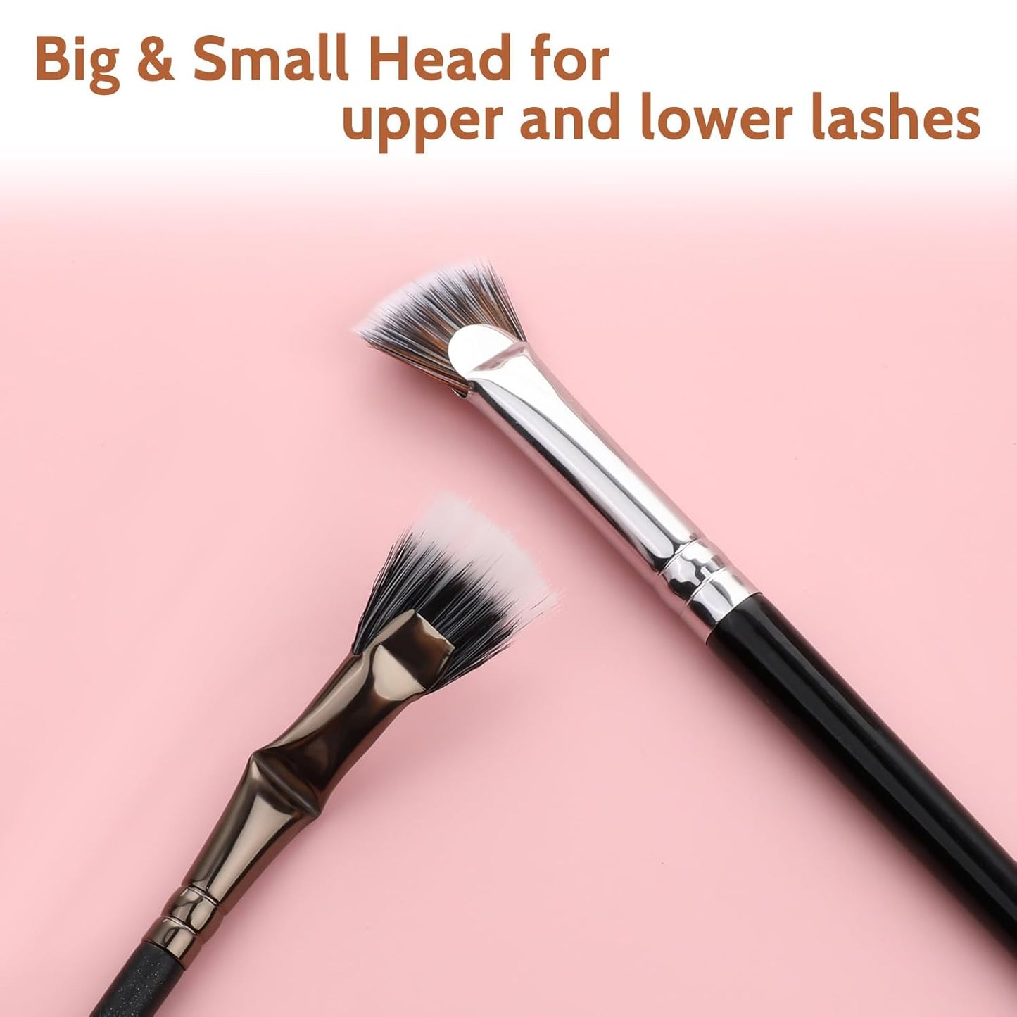 2Pcs Folding Angle Scalloped Lash Brush Multifunctional Fan Shaped Lashes Wand New Angled Eyelash Brush Separator Mascara Brushes Makeup Tool for Upper Lower Eyelash Lifted Eye Shadow Eyebrow