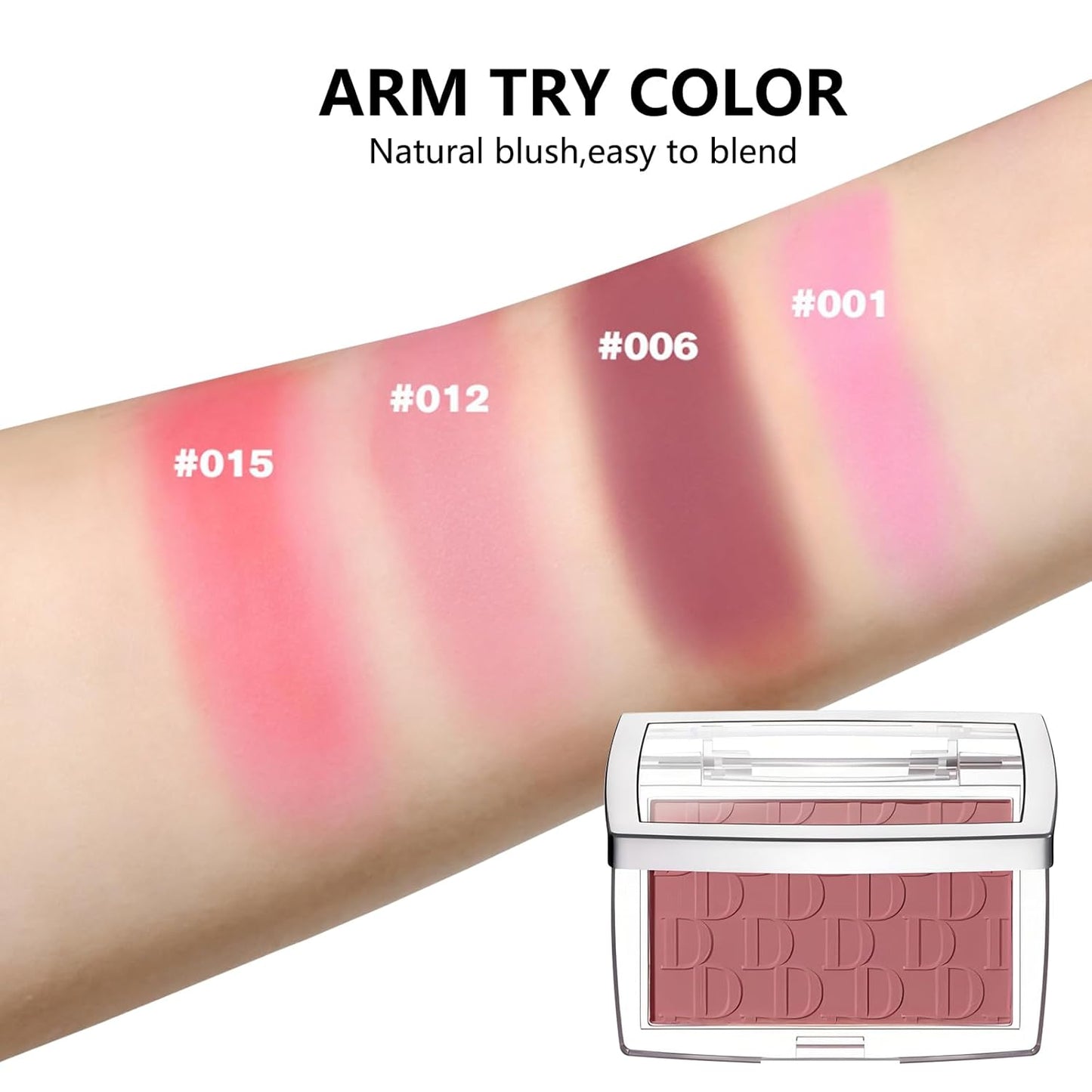 Embossed Blush, Palette Pink Dark Powder Blush Palette