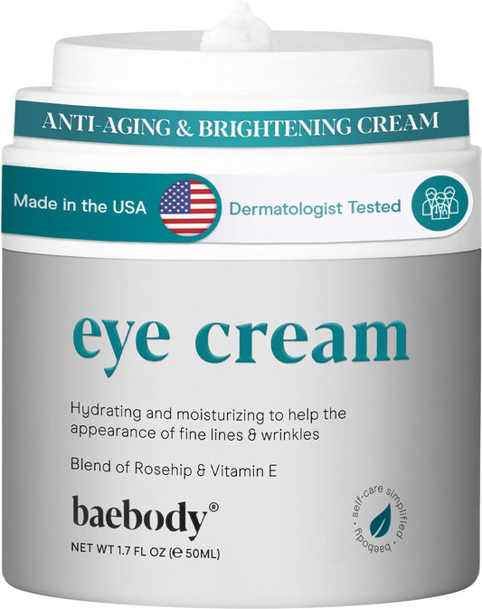 Baebody Critically Acclaimed Eye Cream - Anti Aging Under Eye Cream for Dark Circles - Moisturizing Eye Cream for Puffiness and Bags Under Eyes - Day & Night Eye Cream, 1.7 oz