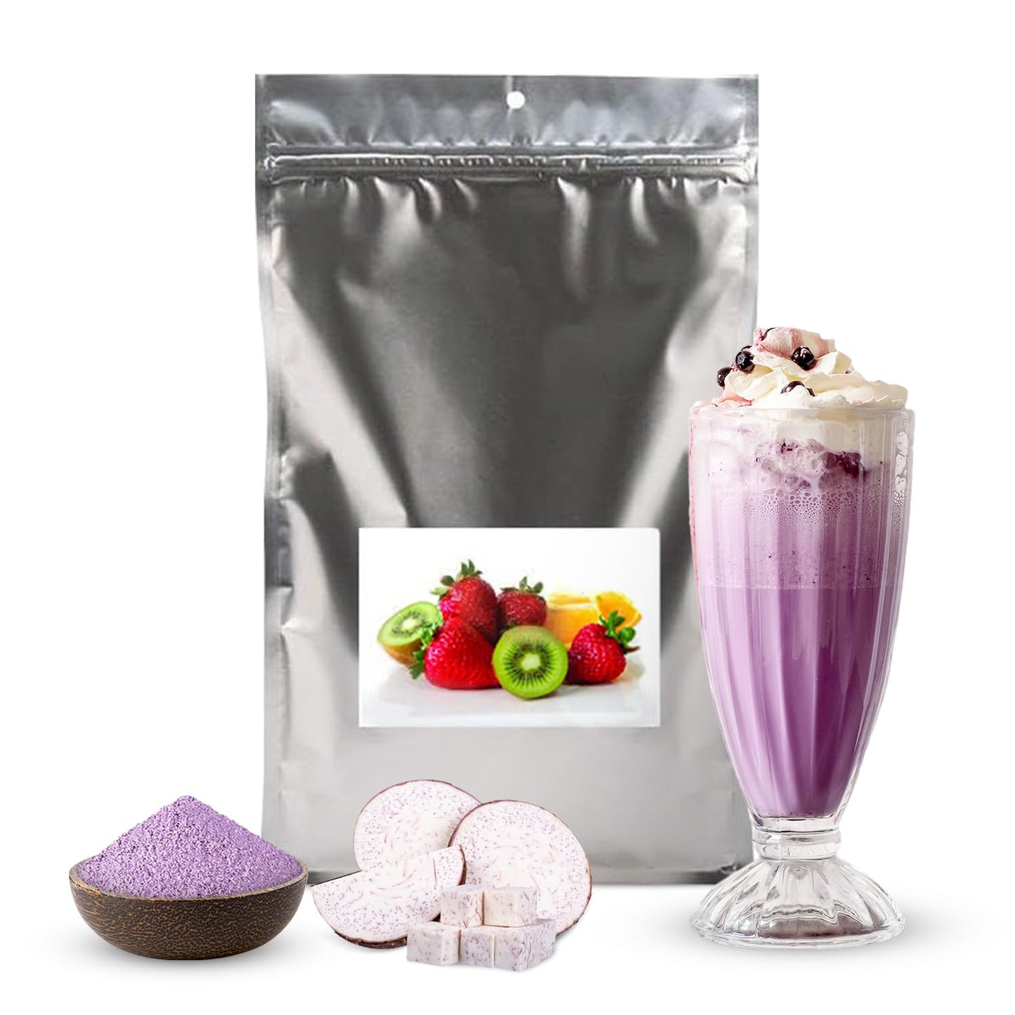 Fanale Premium Ube Taro Bubble Tea Flavoring Powder | Purple Sweet Potato Powder | Perfect for Baking, Smoothies, Desserts and Drinks | Instant Flavoring Powder for Boba Milk Tea - 2 Pounds (Pack of 10)