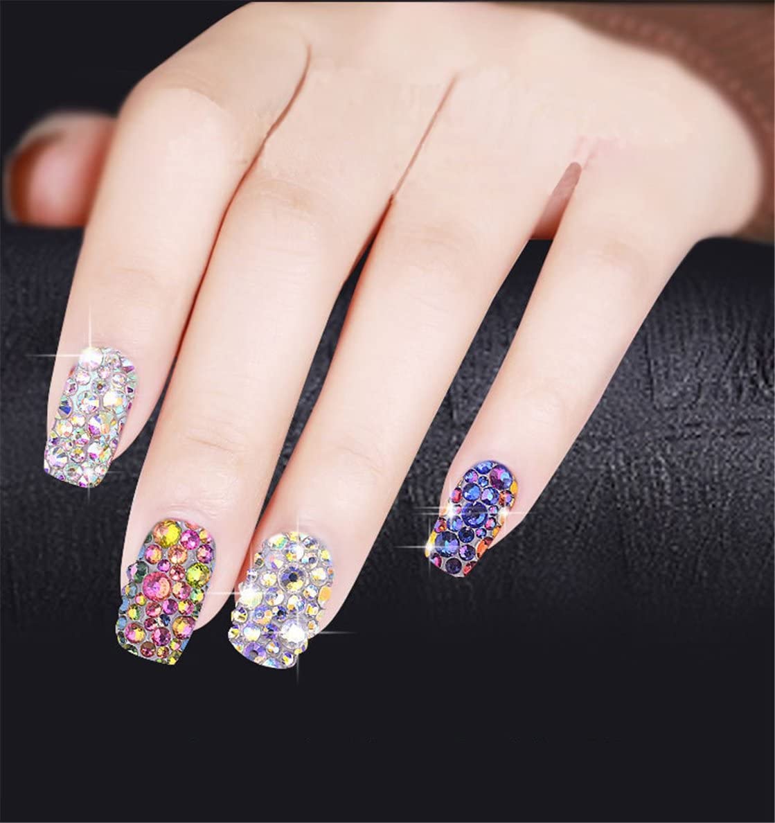 3000 Pieces SS6 2mm Flatback Rhinestones Clear Glass Round Gems Crystals for Nail Art DIY Crafts Clothes Shoes Bags （Purple）