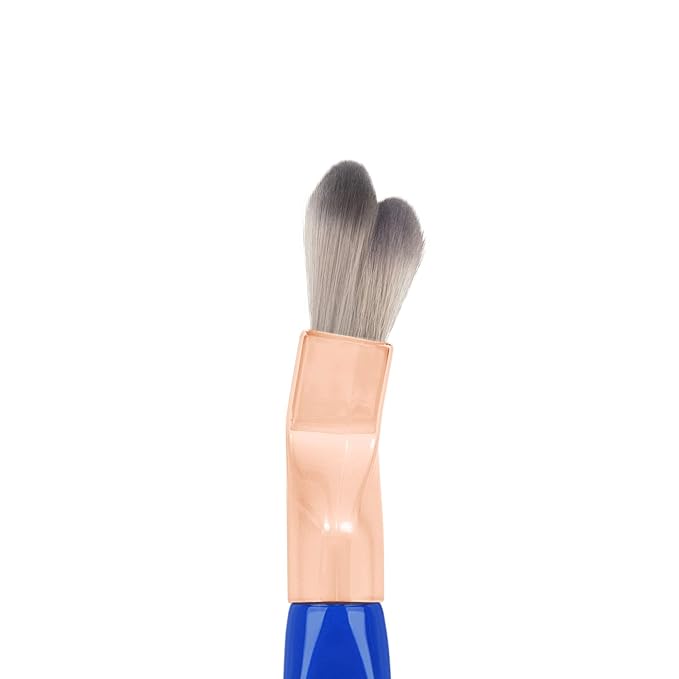 Bdellium Tools Professional Makeup Brush - Golden Triangle 971 Large Slanted Double Dome Blender - With All Vegan and Soft Synthetic Fibers, For Foundation Application & Blending (Blue, 1pc)