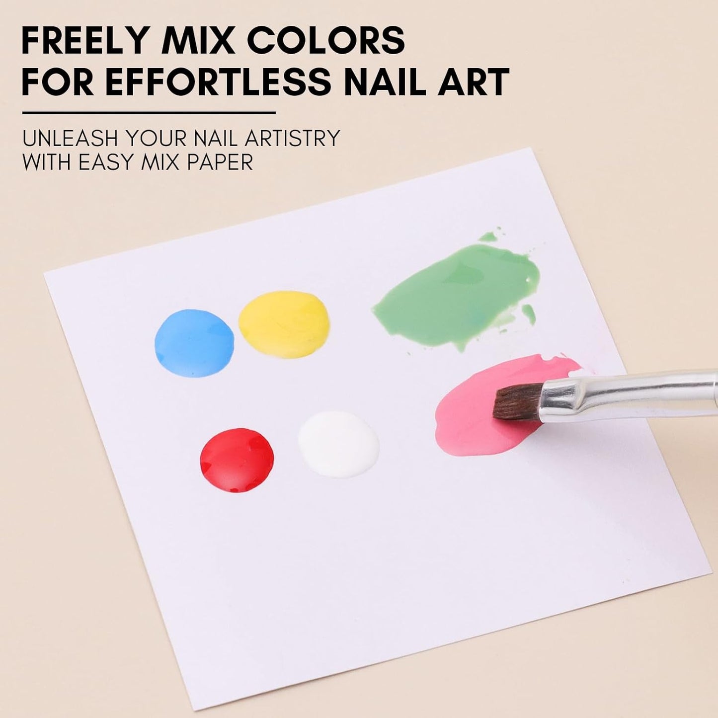 Makartt Gel Nail Polish Palette Paper, Disposable Nail Art Mixing Palette Papers Portable Waterproof Nail Art Drawing Makeup Palette Nail Gel Mixing Tool Nail Supplies Home Salon 50PCS