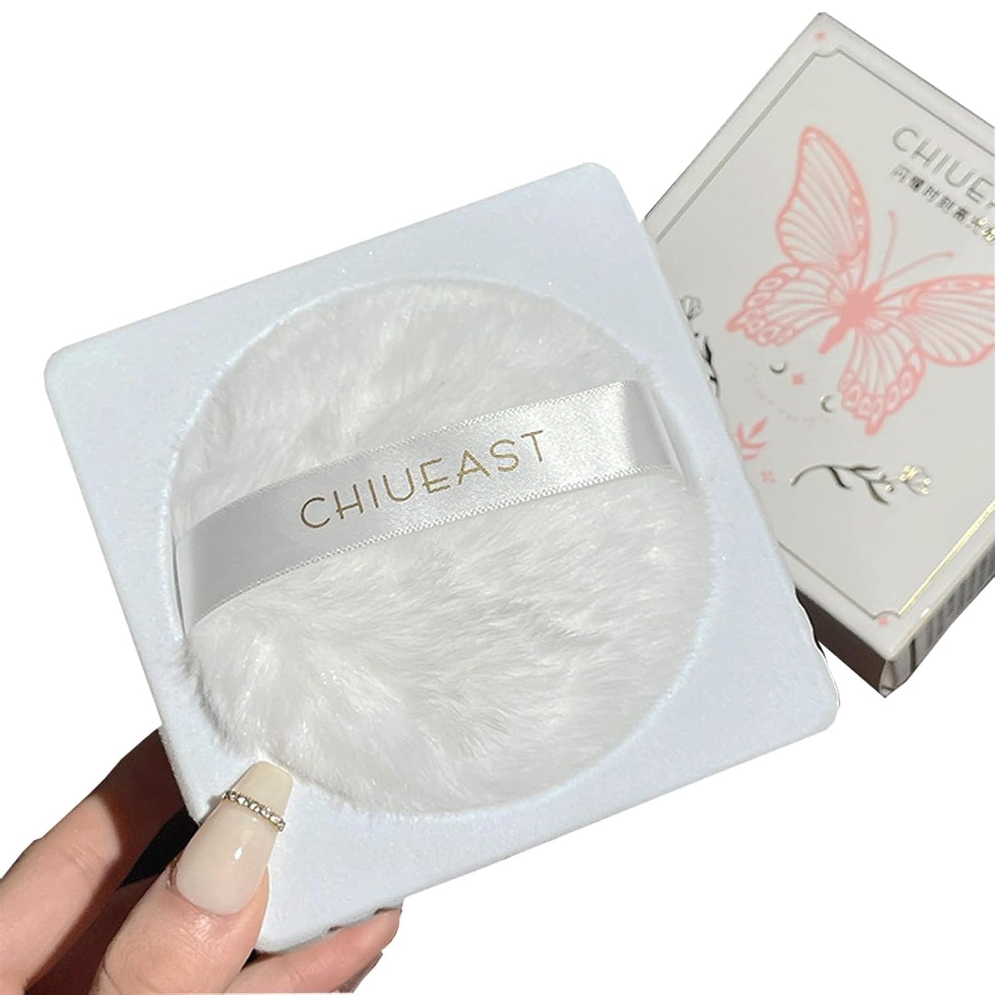 Highlight Glitter Powder Ball,White Shimmer Highlighter Makeup Powder Puff,Comfortable and Cute Plush Long-Lasting Body Shine for Various Occasions
