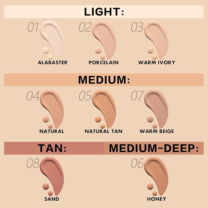 FOCALLURE 2 Pcs Liquid Foundation, Skin Evolution Foundation + Concealer, Full Coverage Foundation Makeup, Durable, Waterproof, Oil-Control, Hides Wrinkles & Lines, Warm Ivory