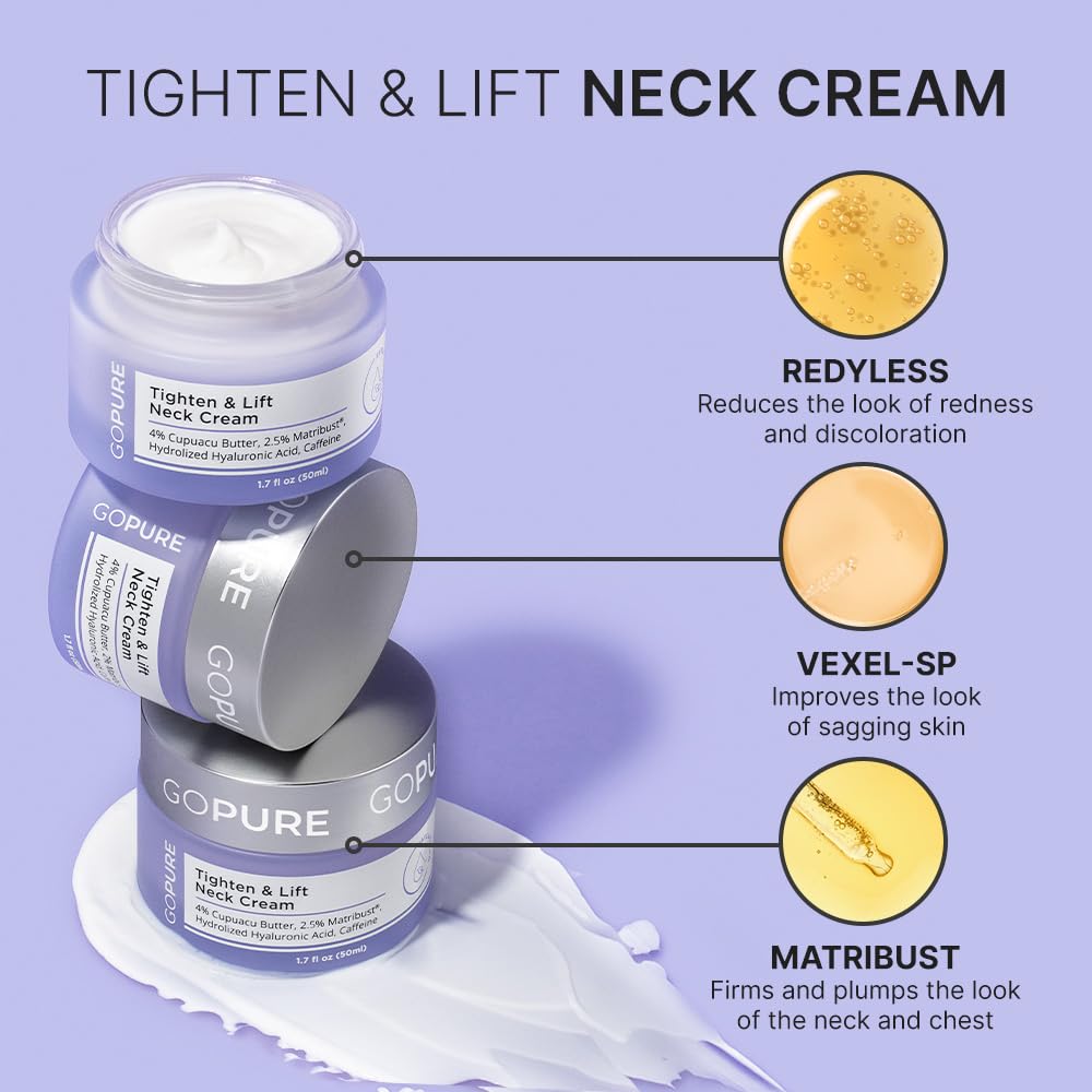 goPure Tighten and Lift Neck Cream - Clinically Tested - Pack of 2