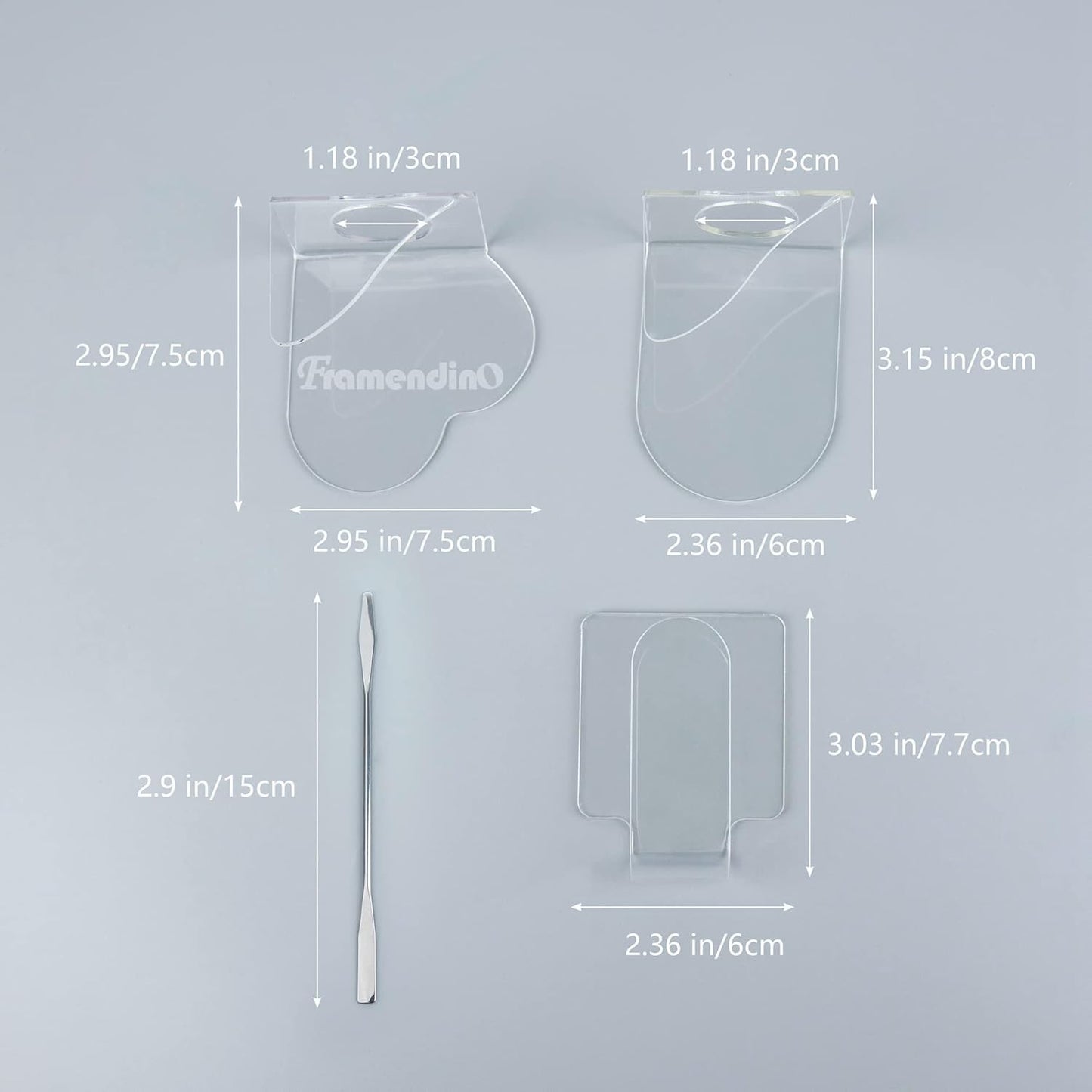 Framendino, 6 in 1 Set Hand Makeup Mixing Palette, Makeup Plate for Foundation with Spatula Makeup Artist Tool for Mixing Foundation Eye Shadow Nail Art for Women