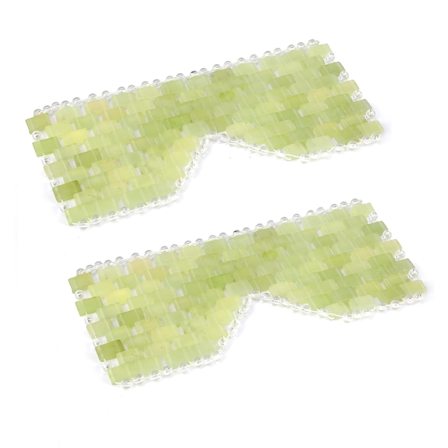 Jade Eye Mask 2pcs - Facial Cooling Mask with 100% Real Jade for Hot & Cold Therapy to Reduce Wrinkles, Puffiness, Migraines, and Anti-Aging