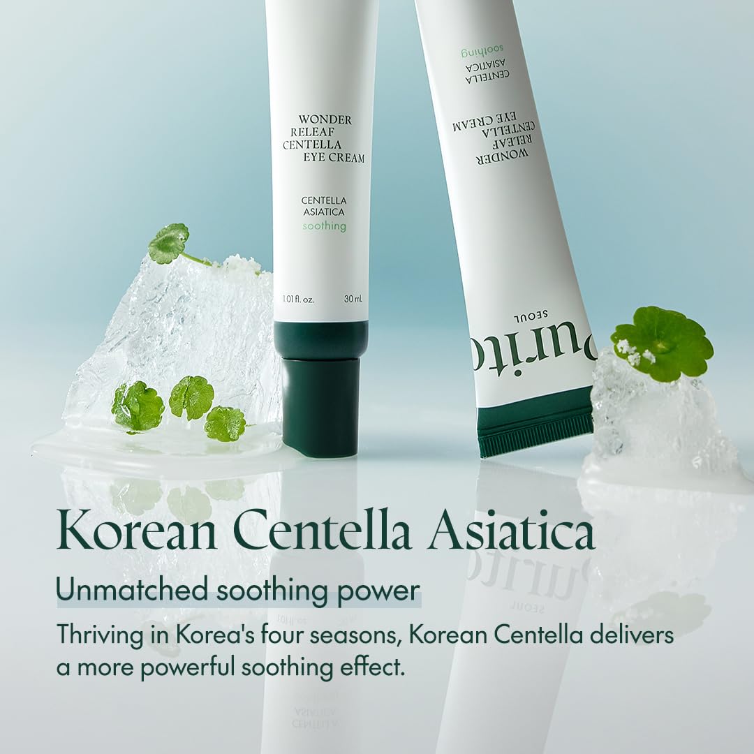 PURITO Centella Eye Cream, Korean Centella, for Sensitive Skin, Soothing, Facial Eye Cream for face, Dark Circles, Wrinkles, Puffiness, K-Beauty, Vegan & Cruelty-Free, 30ml 1fl.oz