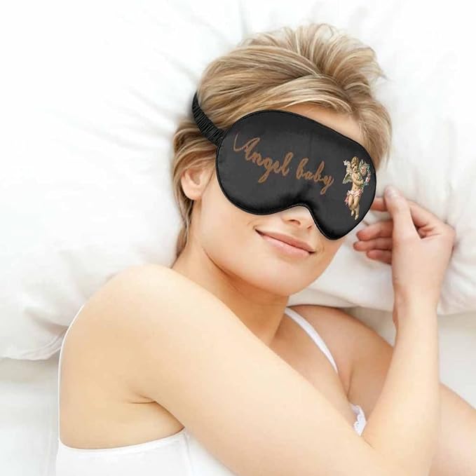 Custom Eye Mask,Add Your Image Text Personalized Sleep Shade Soft Blindfold Eyemask Blackout Eye Cover with Adjustable Strap for Full Night's Sleep,Travel and Nap White