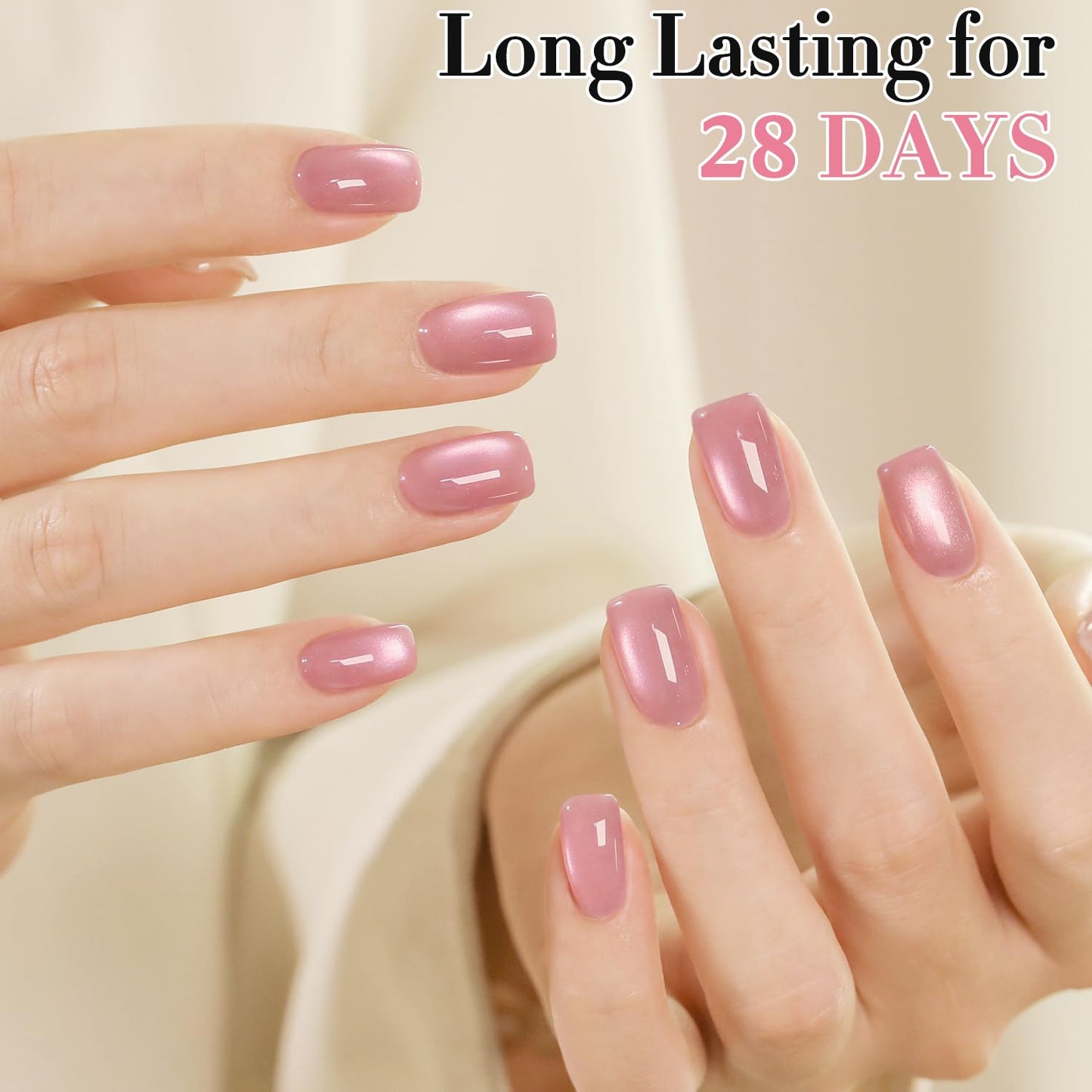 Double Rhythm 0.5 OZ Cat Eye Gel Polish with Magnet 15ML Holographic Glitter Shimmer Translucent Jelly Color Magnetic Nail Polish Salon DIY at Home (Light Purple-MC1209)