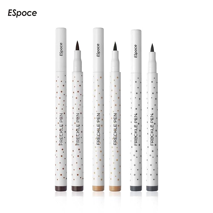 Freckle Pen 3 Colors Waterproof Long Lasting Quick Dry Small Spot Natural Like Face Freckle Makeup Pen, Dark Brown, Light Brown and Grey, Upgrade Design