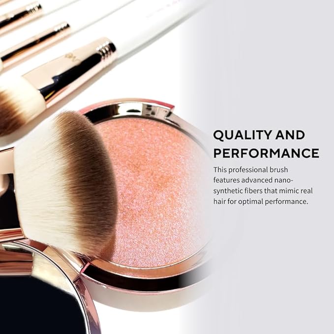 Professional Makeup Brush 11 Piece Set, Premium Synthetic Vegan Brushes Kit for Blending Powder, Foundation, Concealer, Blush & Eye Shadow, Cruelty-Free