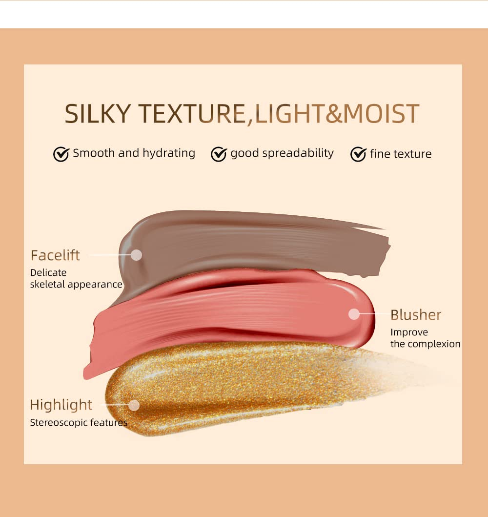 Blush Beauty Wand, Liquid Face Blush with Cushion Applicator, Silky Smooth Cream Blush Stick Natural Matte Finish, Lightweight Blendable Blush Stick Makeup for Cheek Lip eye, Cruelty-free（Peach Pink）