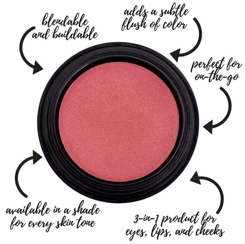 Gabriel Cosmetics Multi Pot (Conch - Rose/Silver Shimmer),3-in-1 Eyes, Lips, Cheeks, Natural, Paraben Free, Vegan, Gluten-free, Cruelty-free, Non GMO, 0.08 oz.