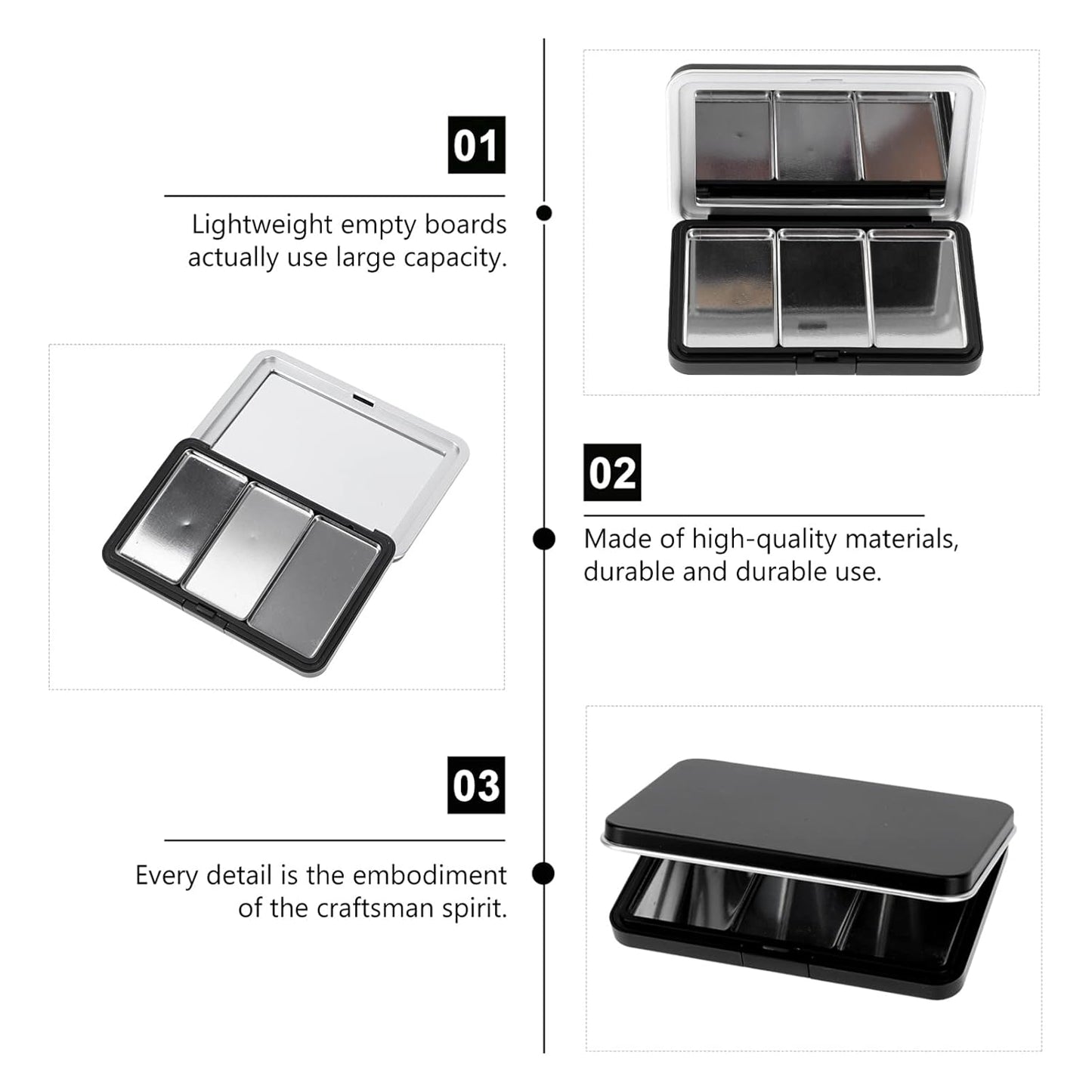 Luxshiny Makeup Case Organizer Empty Eyeshadow Box Empty Eyeshadow Pans Refillable Makeup Container Case For Eyeshadow Powder Blush Lipstick Highlight Makeup Palettes Makeup Samples