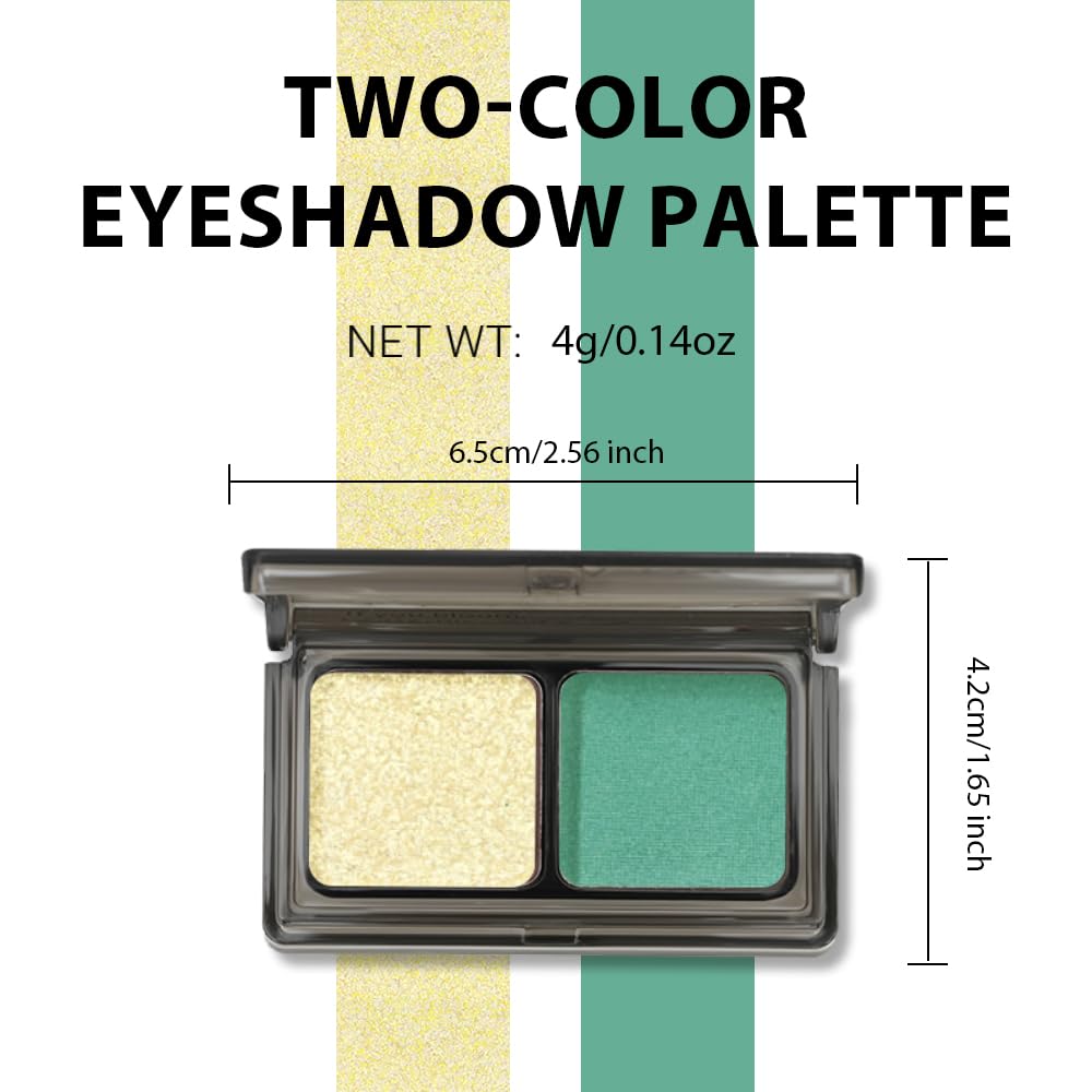 AMY'S DIARY 2 ColorLime Gold Shimmer+Emerald Green Matte Eyeshadow Palette – Shimmer matte Shades eye shadow for Eye Makeup, Long-Lasting & Highly Pigmented, Vegan & Cruelty-Free for woman