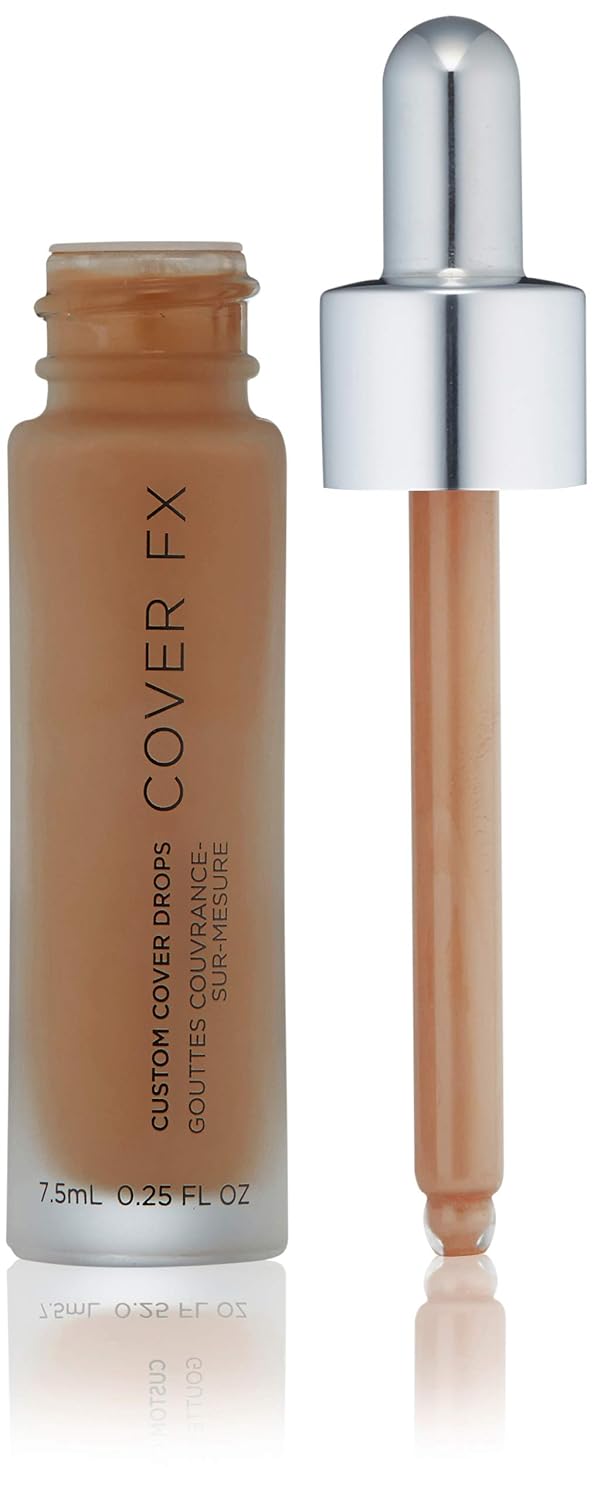COVER FX Custom Cover Drops, Multi-Use Shade-Adjusting Liquid Foundation and Concealer Makeup, Vegan & Cruelty-Free Lightweight Skin Enhancer, 0.25 Fl Oz, G Deep 2