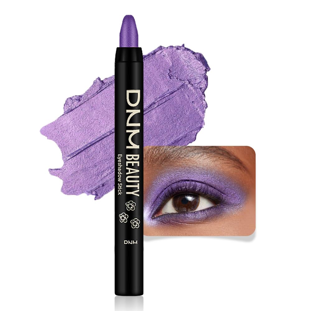 evpct Purple Shimmer Cream Eye Shadow Brightener Sticks Set for Eyes, Purple Shimmery Pencil Eye shadow Applicator Stick Pen Palette Makeup Waterproof sombras en crema para ojos 33#
