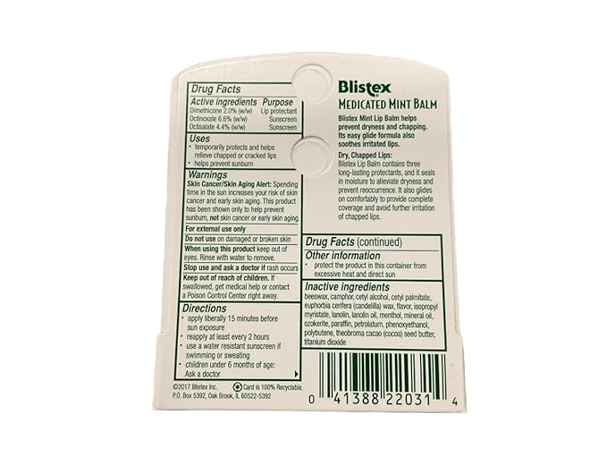 Blistex Medicated Lip Balm, SPF 15, Value Pack, Original 0.15 oz (Pack of 4)