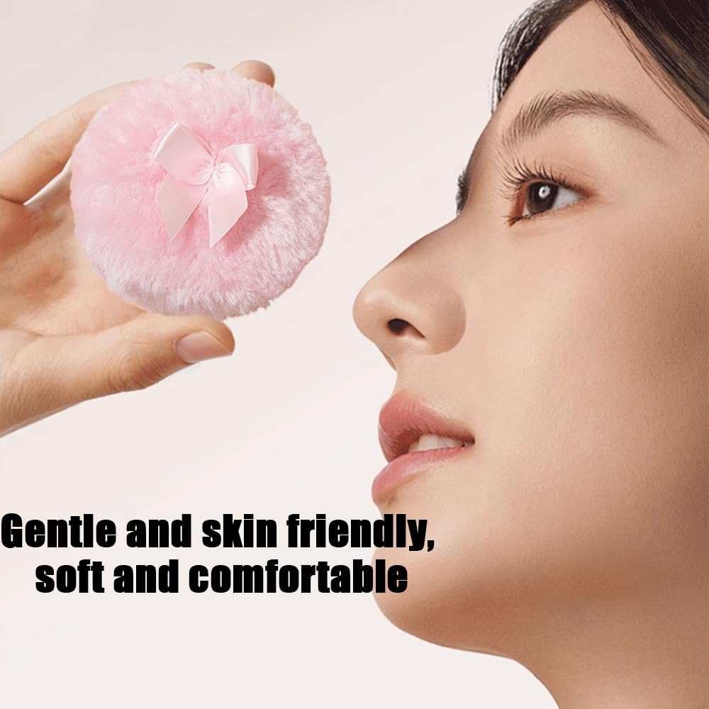 Luxury 4 Inch Glass Loose Powder Container with 2 Soft 3.5" Puffs｜Non-Sealed Refillable Organizer Storage for Body Powder Makeup & Jewelry & Setting Applicator(Butterfly-Clear)